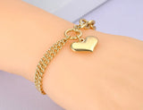Stainless Steel Heart Charm Bracelet Women Girls Boho Party Jewelry