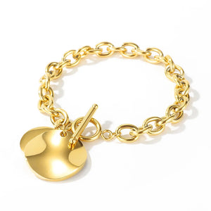 Bohemia Stainless Steel Love Circle Charm Bracelet
