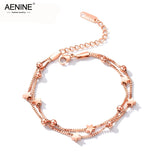 Double Layer Stainless Steel Star Ball Chain Bracelet