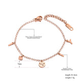 Titanium Stainless Steel I Love You Charm Bracelet