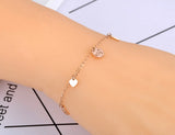 Titanium Stainless Steel I Love You Charm Bracelet