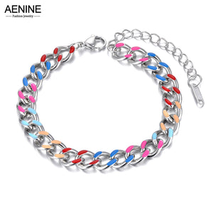 Colorful Glaze Bracelet Titanium Stainless Steel AB21136