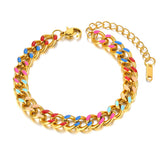 Colorful Glaze Bracelet Titanium Stainless Steel AB21136