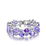 Double Row CZ Stone Bangles Bracelets Classic Jewelry Gift Armbanden B15029