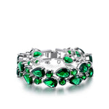 Double Row CZ Stone Bangles Bracelets Classic Jewelry Gift Armbanden B15029
