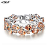 Double Row CZ Stone Bangles Bracelets Classic Jewelry Gift Armbanden B15029