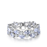 Double Row CZ Stone Bangles Bracelets Classic Jewelry Gift Armbanden B15029