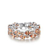 Double Row CZ Stone Bangles Bracelets Classic Jewelry Gift Armbanden B15029