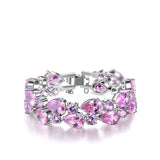 Double Row CZ Stone Bangles Bracelets Classic Jewelry Gift Armbanden B15029