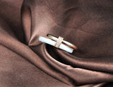 Titanium Stainless Steel CZ Crystal Ceramic Wedding Rings AR17047