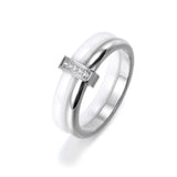 Titanium Stainless Steel CZ Crystal Ceramic Wedding Rings AR17047