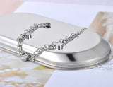 Punk Double Layer Stainless Steel Round Acrylic Shell Charm Bracelets AB20030