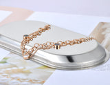 Punk Double Layer Stainless Steel Round Acrylic Shell Charm Bracelets AB20030