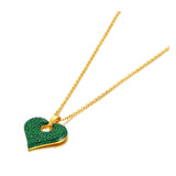 Rhinestone Heart Pendant Necklace Stainless Steel Choker