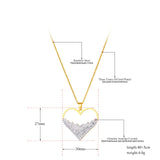 Rhinestone Heart Pendant Necklace Stainless Steel Choker