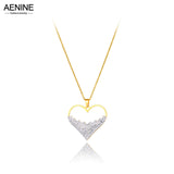 Rhinestone Heart Pendant Necklace Stainless Steel Choker