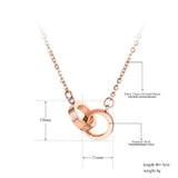 Double Circle Roman Numerals Pendant Necklace for Women