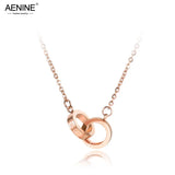 Double Circle Roman Numerals Pendant Necklace for Women