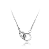 Double Circle Roman Numerals Pendant Necklace for Women