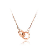 Double Circle Roman Numerals Pendant Necklace for Women