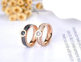 Stainless Steel Rhinestone Engagement Ring