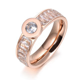 Stainless Steel Rhinestone Engagement Ring