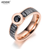 Stainless Steel Rhinestone Engagement Ring