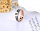 Stainless Steel Rhinestone Engagement Ring