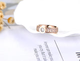 Stainless Steel Rhinestone Engagement Ring