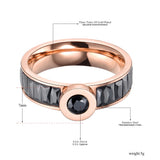 Stainless Steel Rhinestone Engagement Ring