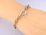 Three Heart Charm Bracelets Geometric Chain Link Bracelet