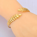 316L Stainless Steel Leaf Charm Bracelet For Women AB23133