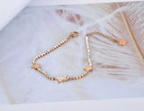 Rhinestone Star Charm Bracelet Stainless Steel CZ Link Chain