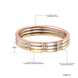 Colorful Mosaic CZ Crystal Rings Titanium Steel AR19055