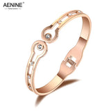 Stainless Steel Rhinestone Bangles Charm Bracelet Jewelry AB18069