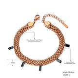 Titanium Steel Chain & Link Bracelet CZ Crystal Charm Bohemia AB20060
