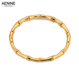 Waterproof Stainless Steel Bamboo Bangle Bracelet 18K Plated Charm Jewelry