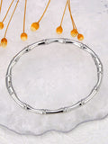 Waterproof Stainless Steel Bamboo Bangle Bracelet 18K Plated Charm Jewelry