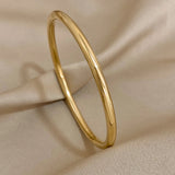 Vintage Classic Stainless Steel Bracelet for Women 18K Plated Bangle
