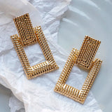 Geometric Earring for Women Punk Big Long Rectangle Statement Earring