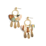 Korea Metal Ploymer Clay Long Dangle Drop Earrings for Women