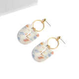 Korea Metal Ploymer Clay Long Dangle Drop Earrings for Women