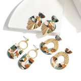 Korea Metal Ploymer Clay Long Dangle Drop Earrings for Women