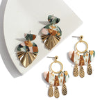 Korea Metal Ploymer Clay Long Dangle Drop Earrings for Women