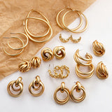 Geometric Twist Drop Earrings for Women