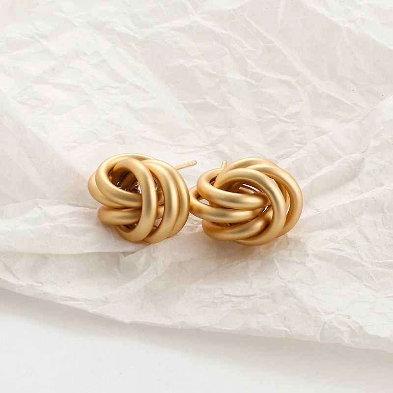Geometric Twist Drop Earrings for Women