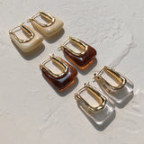 Clear Resin Geometric Earrings U Shape Acrylic Gift