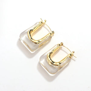 Clear Resin Geometric Earrings U Shape Acrylic Gift