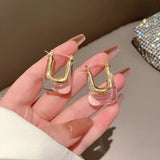 Clear Resin Geometric Earrings U Shape Acrylic Gift