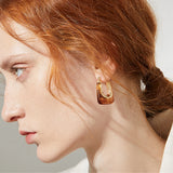 Clear Resin Geometric Earrings U Shape Acrylic Gift